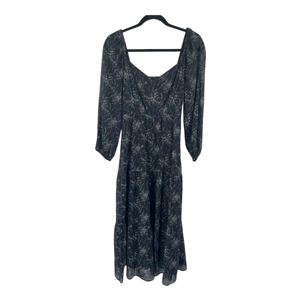 Paige Dress Libra midi dress floral black size X-Small XS - Picture 2 of 7